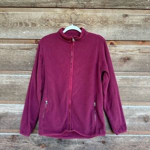 Lands End Boys Maroon Full Zip Up